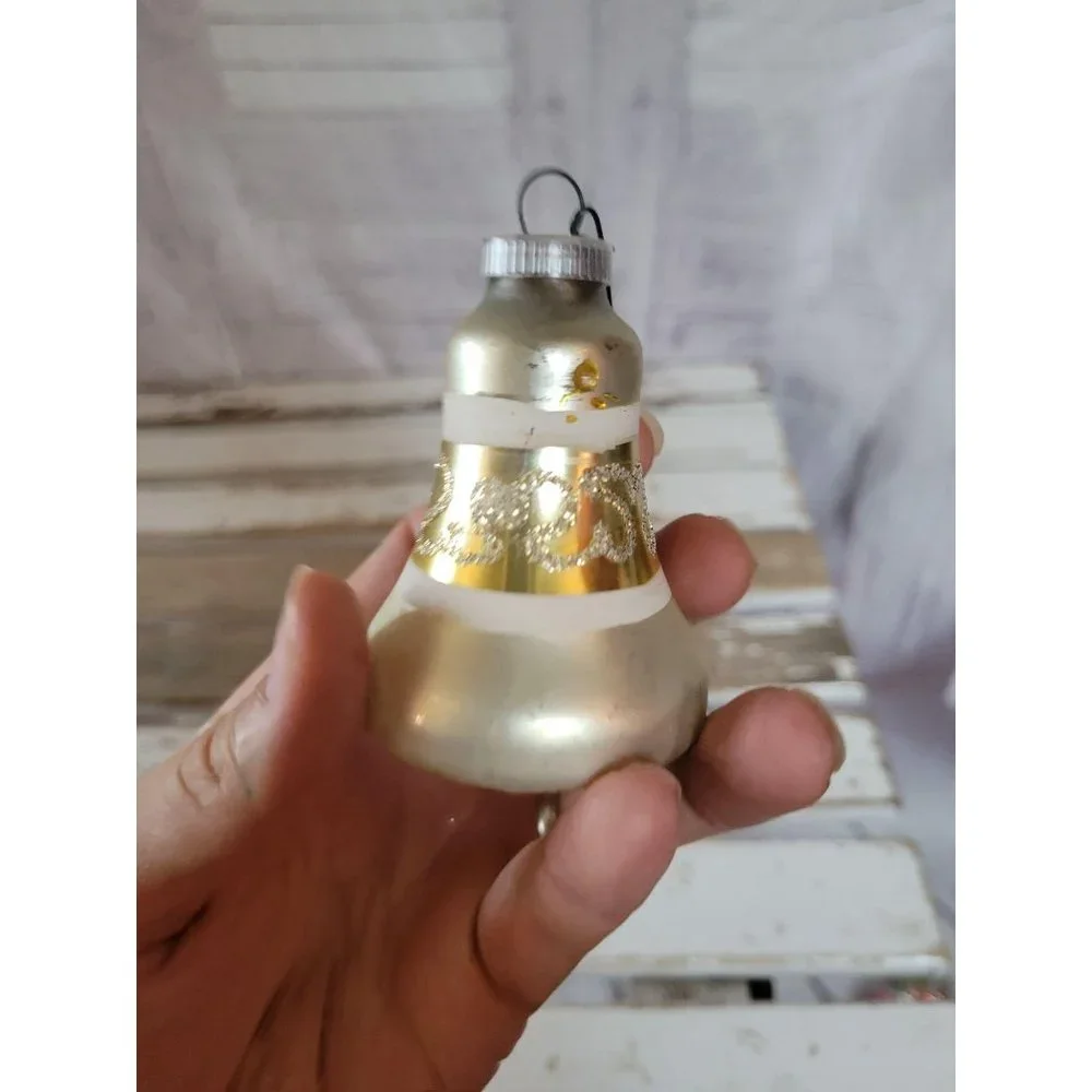 West Germany vintage‎ bell glass ornament Xmas holi